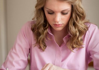 Girl marking scriptures